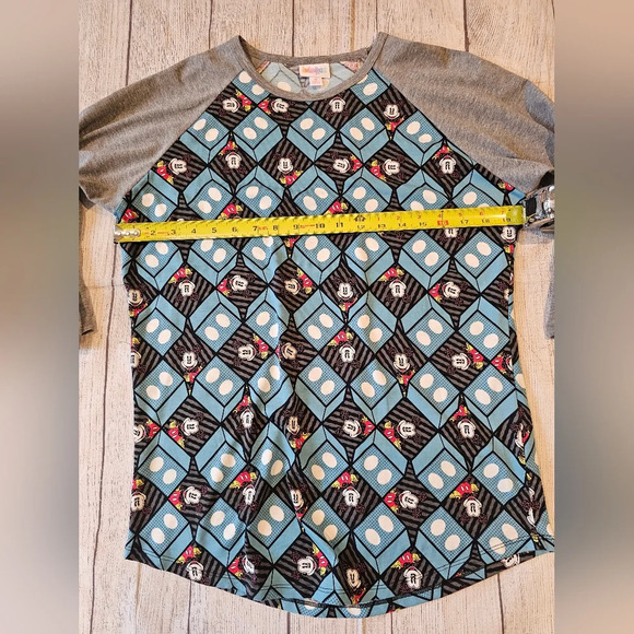 LulaRoe •Size Medium• Randy Disney Gray & Blue Mickey Mouse Shirt ☆New w/ Tags - Picture 4 of 5